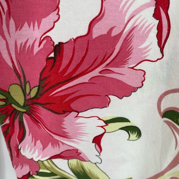 Floral capri pants pink green Twenty One size medium Vintage Made in USA - Picture 7 of 11